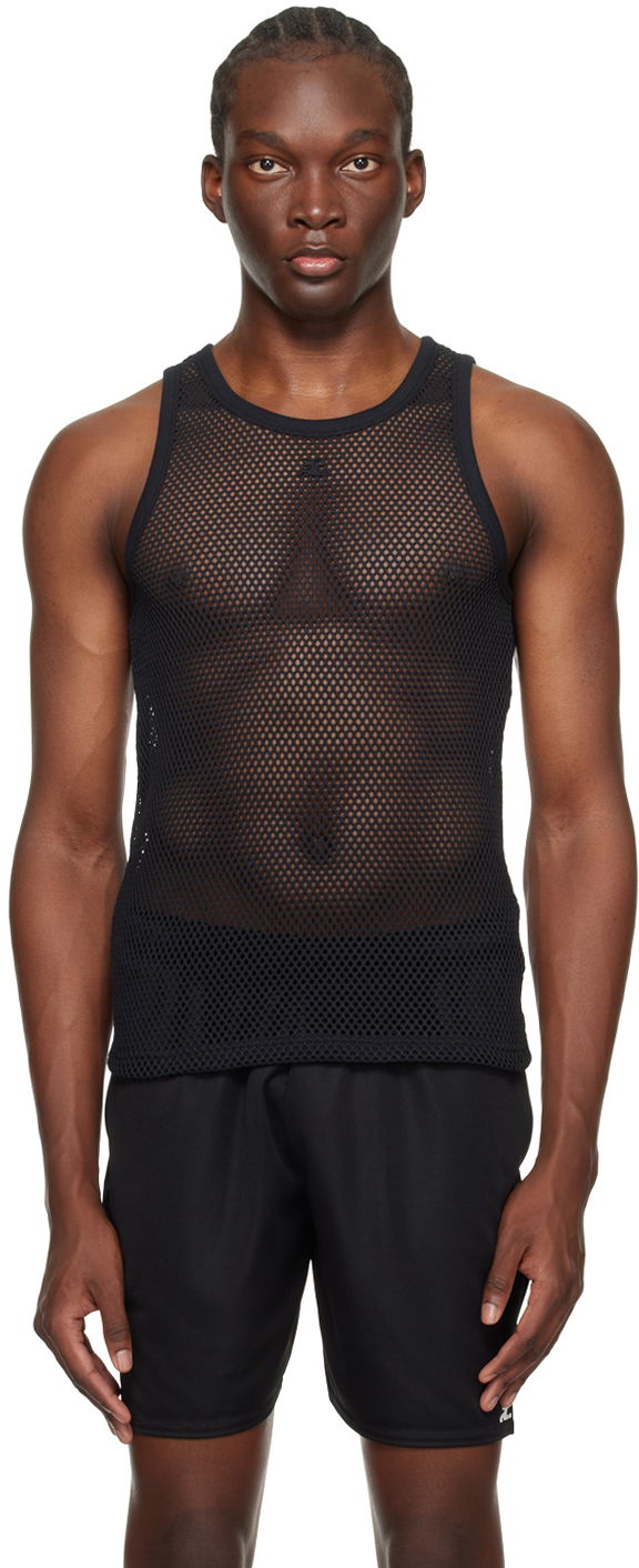 Majica bez rukava Courrèges Courrèges Mesh Tank Top Crna | 124JDE011JS0119