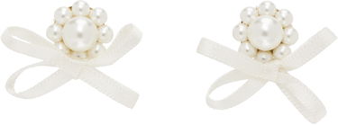 Naušnice Simone Rocha Simone Rocha Petite Bow Daisy Stud Earrings Bijela | ERG552 0904, 0