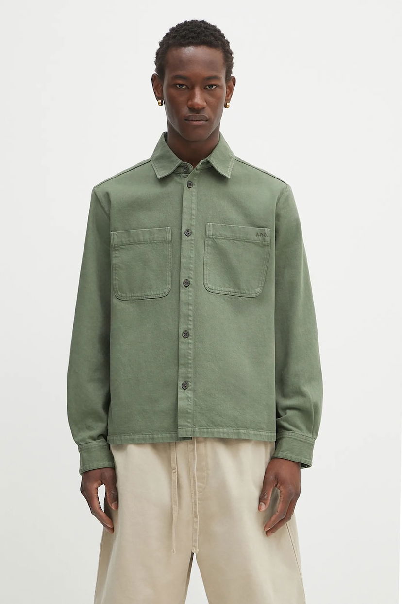 Košulja A.P.C. A.P.C. Surchemise Leon Regular Fit Shirt Zelena | COGZV.H32019