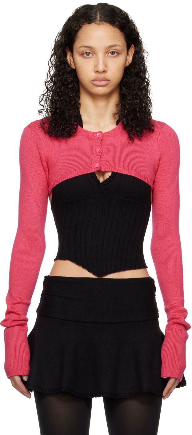 Džemper GUIZIO Guizio Micro Cropped Cardigan Ružičasta | R24610S003