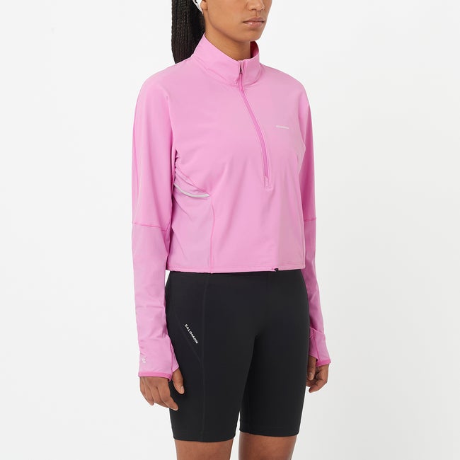 Crop top Salomon Sense Aero Hybrid Cropped Top Ružičasta | LC2641400