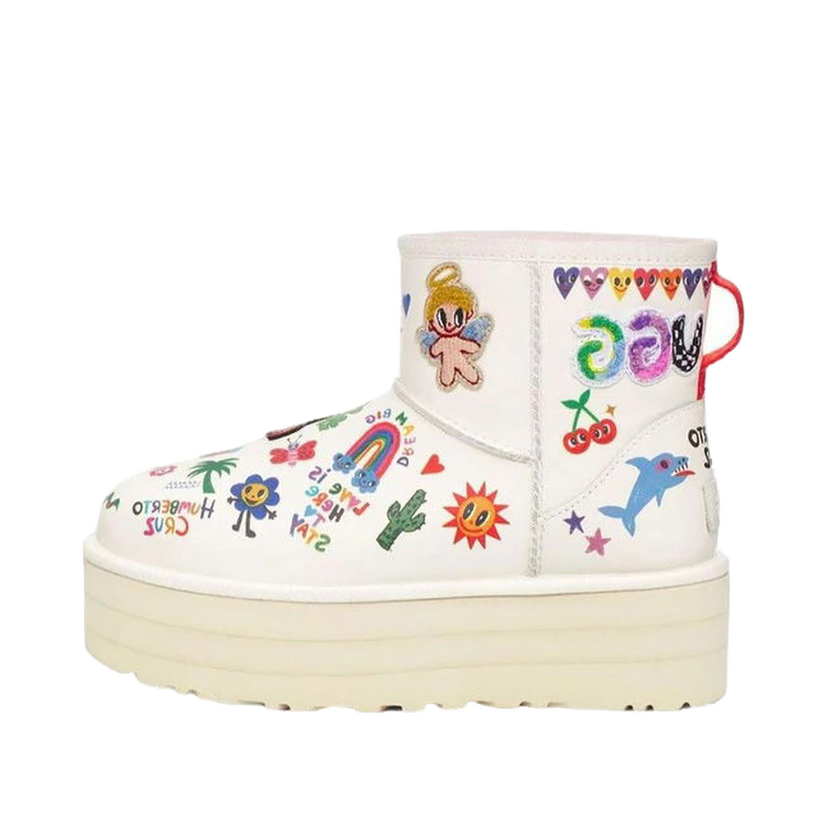 Tenisice i cipele UGG Classic Mini Platform Boot Pop Sketch (Women's) Bež | 1153065-WHT