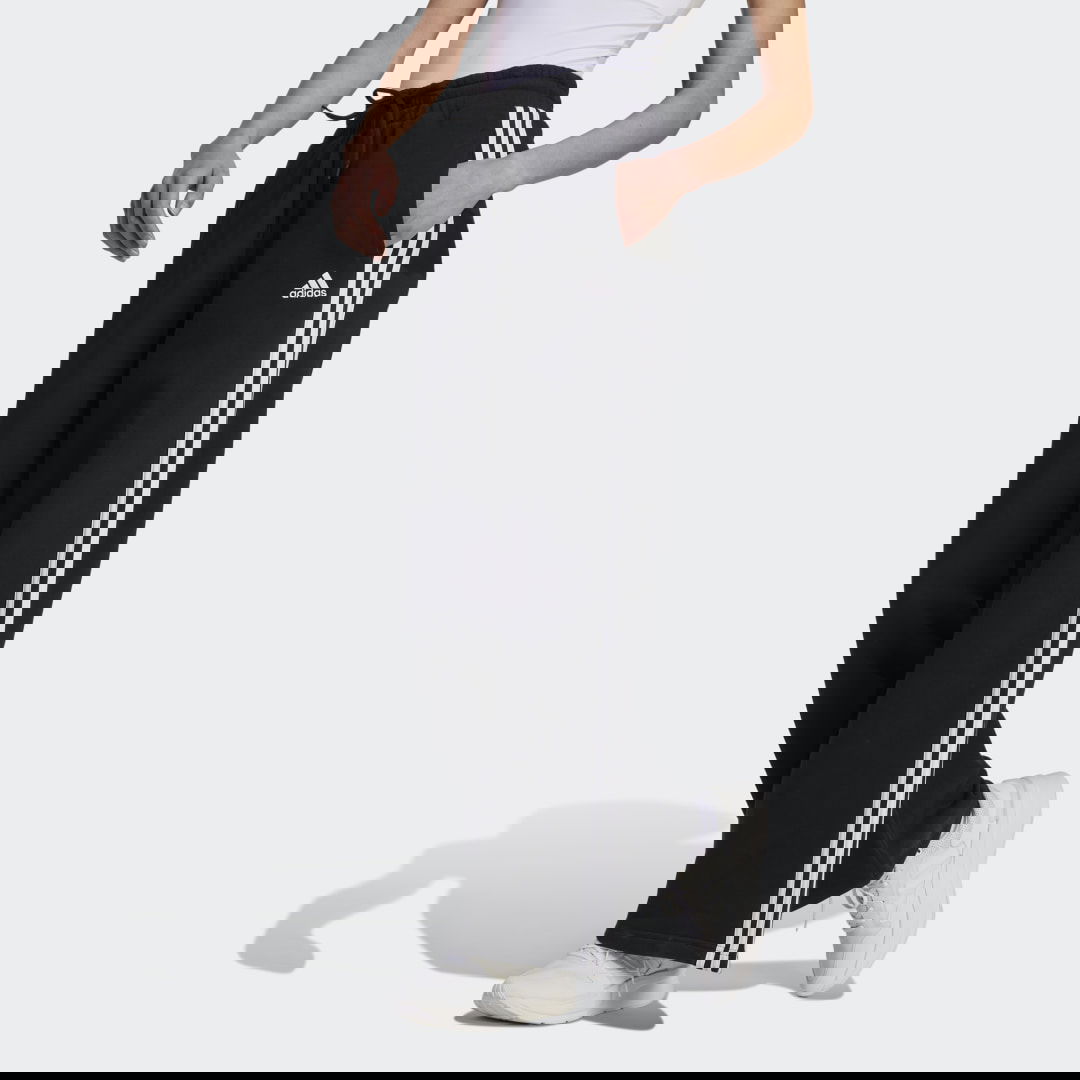 Trenirka adidas Originals Essentials 3-Stripes French Terry Wide Joggers Crna | HZ5747, 1