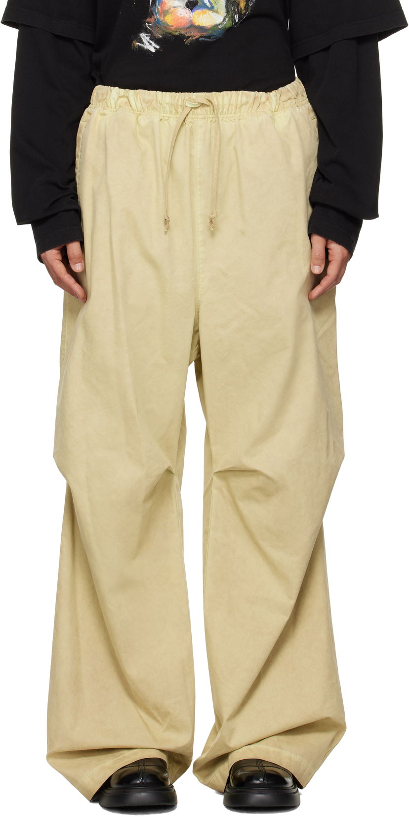 Trenirka We11done We11done Tucked Wide Leg Trousers Žuta | WD-PT3-24-262-U-GR