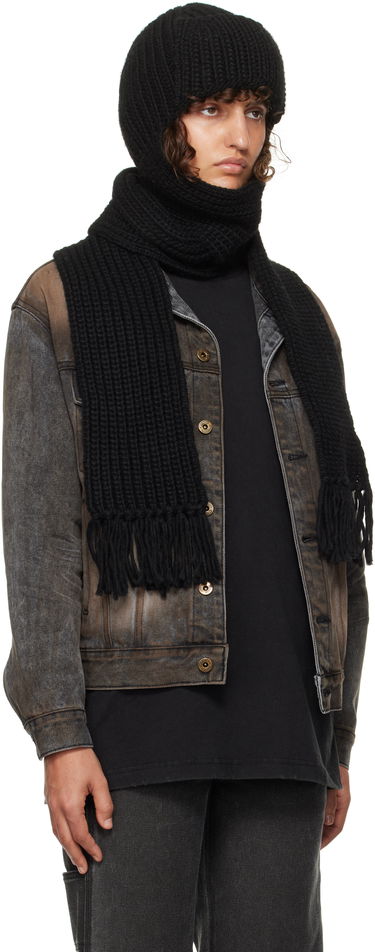 Kapica We11done We11done Chunky Knit Muffler & Beanie Set Crna | WD-KH3-24-642-U-BK, 3