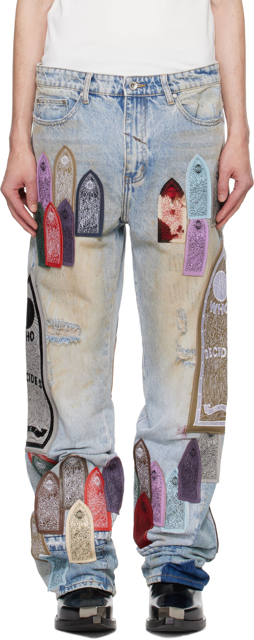 Jeans Who Decides War Multicolored Graphic Print Jeans Plava | 1120620030FW24