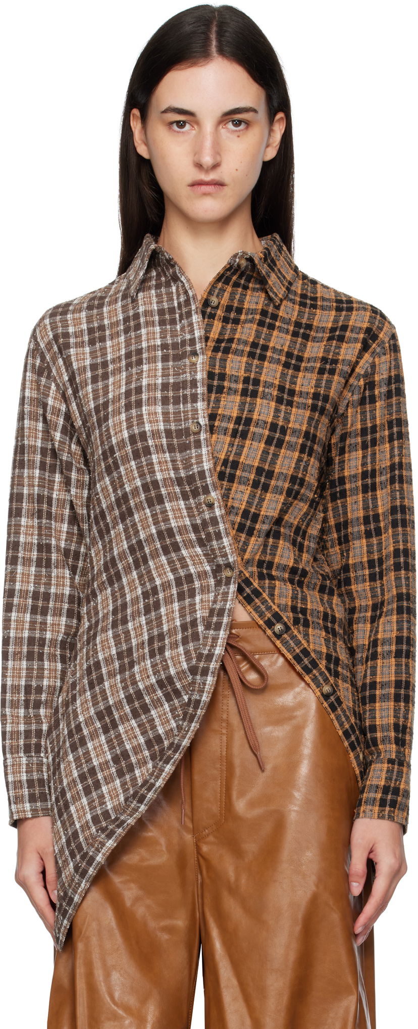 Košulja Andersson Bell Andersson Bell Twist Check Shirt Smeđa | atb1361w