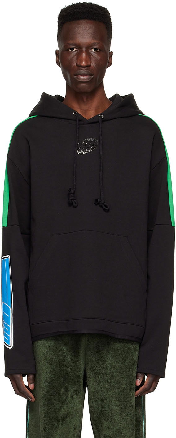 Dukserice We11done Cotton Graphic Hoodie Crna | WD-TH1-22-556-U-BK