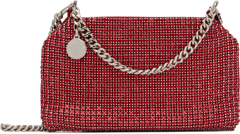 Ručna torbica Stella McCartney Stella McCartney Falabella Crystal Mesh Shoulder Bag Crvena | 7B0101WP0439