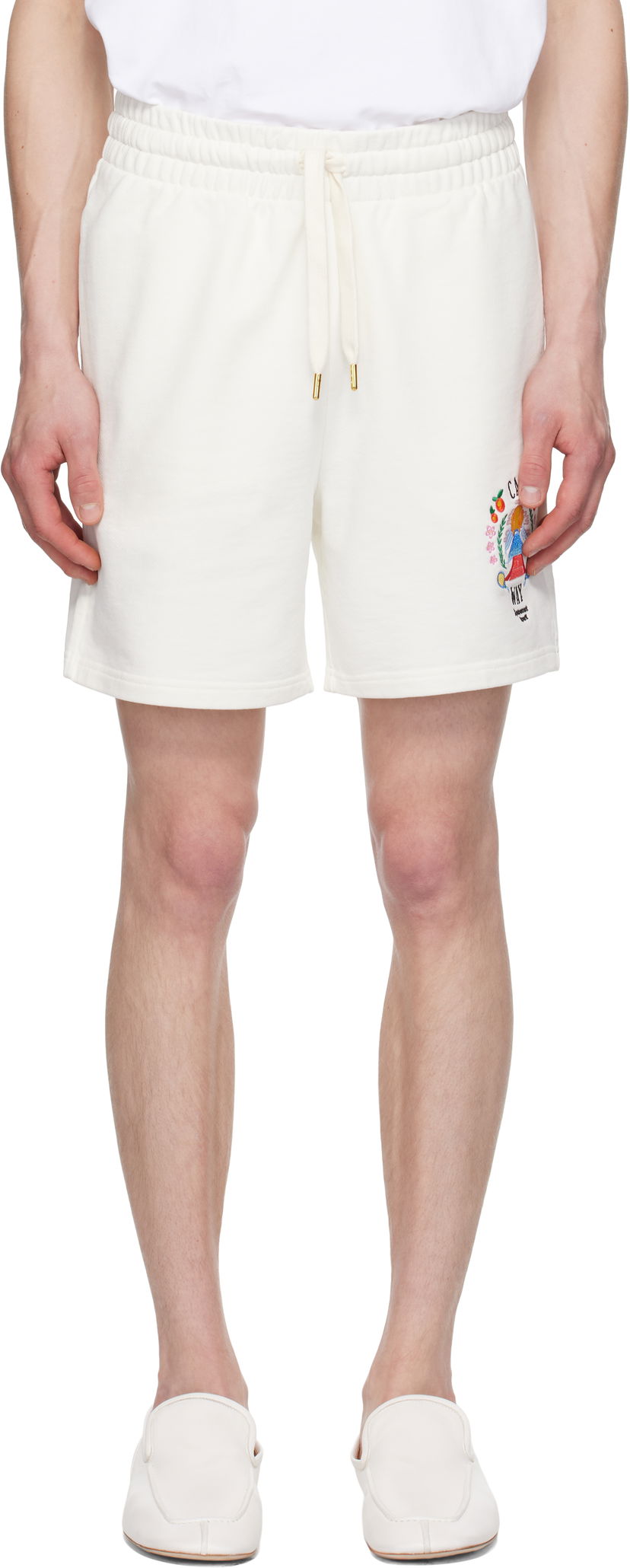 Kratke hlače Casablanca Casablanca 'Casa Way' Mountain Sweat Shorts Bijela | MPF25-JTR-003-04