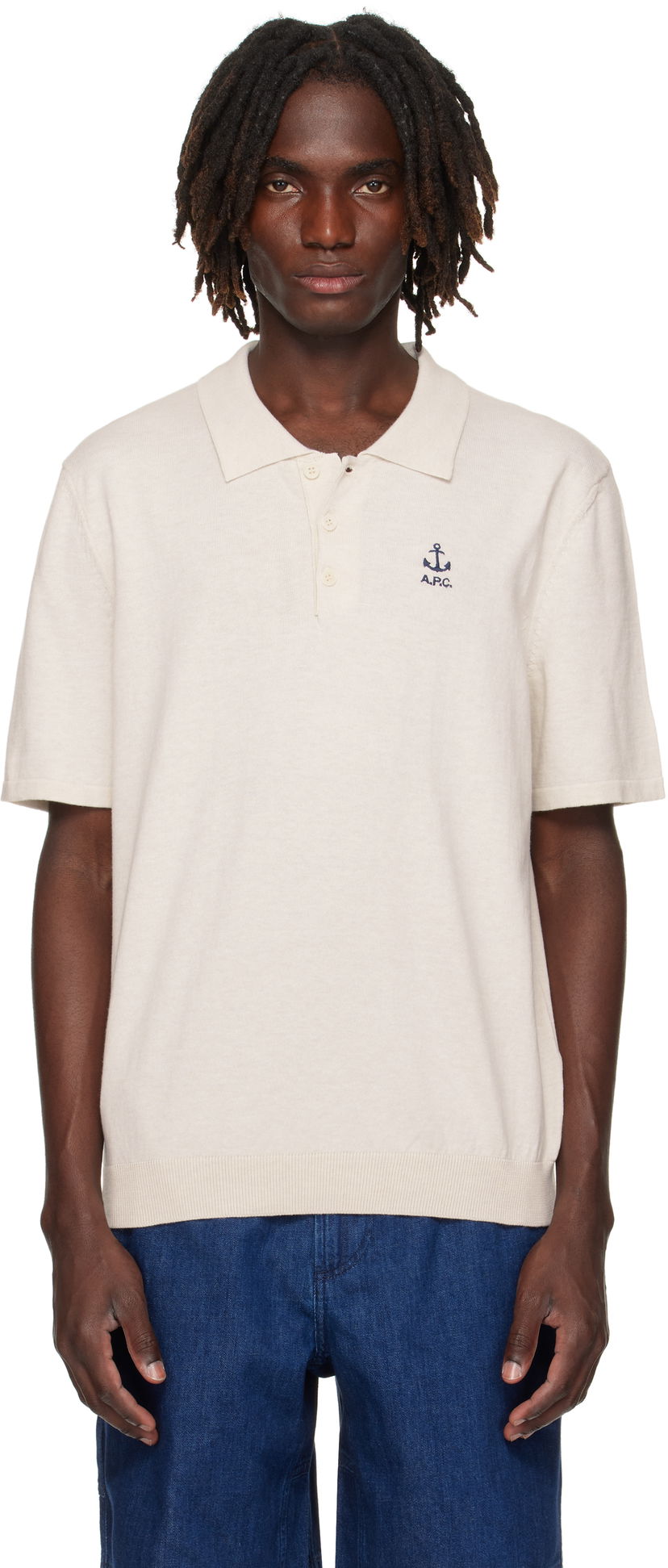 Polo majica A.P.C. A.P.C. Octave Knit Polo Bež | COGDK-H23415