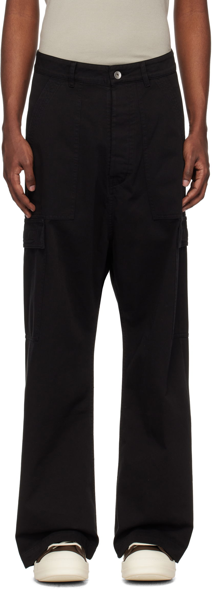 Cargo hlače Rick Owens Cargo Pants Cotton Twill Crna | DU02D2354 TW