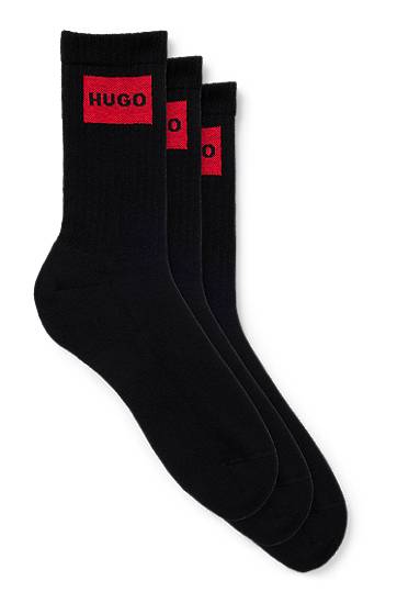 Čarape BOSS Three-Pack of Short Socks with Logo Labels, HUGO Crna | 50531515