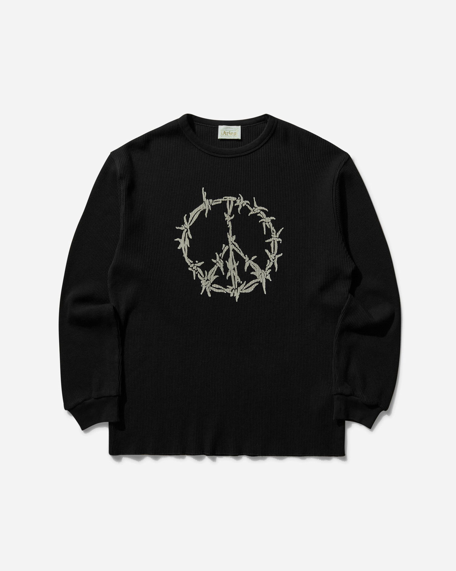 Džemper Aries Peace Press Gothic Waffle Longsleeve T-Shirt Crna | AR6003903 BLK, 0