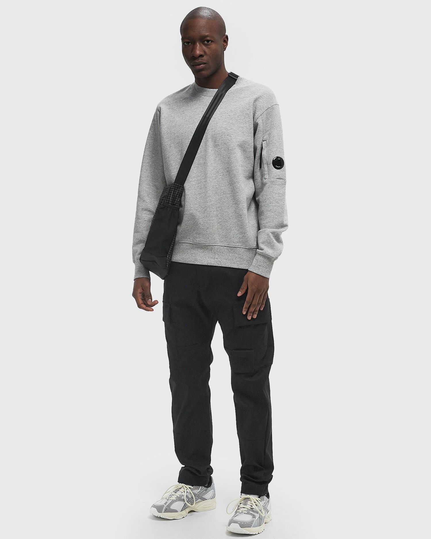 Dukserice C.P. Company C.P. Company Diagonal Raised Fleece Crew Neck Lens Sweatshirt XXL Siva | 18CMSS023A005086W-M94, 1