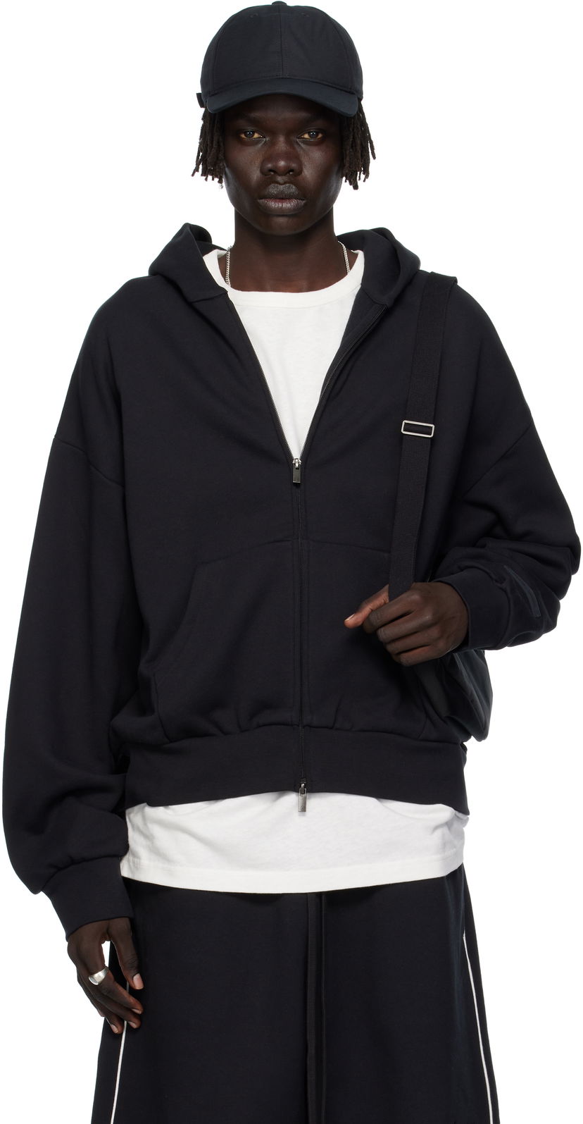 Dukserice Fear of God Fear of God ESSENTIALS Classic Fit Fleece Zip-Up Hoodie Crna | 192SP254780F