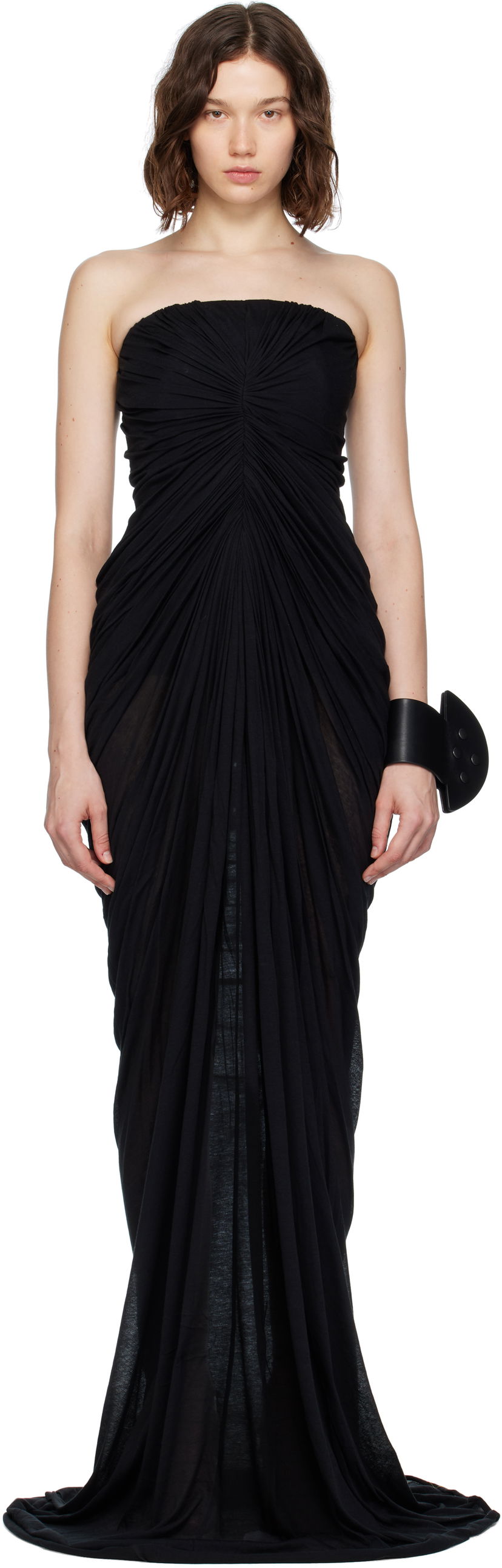 Haljina Rick Owens Rick Owens Concordians Bustier Unstable Maxi Dress Crna | RP02E4513 UC