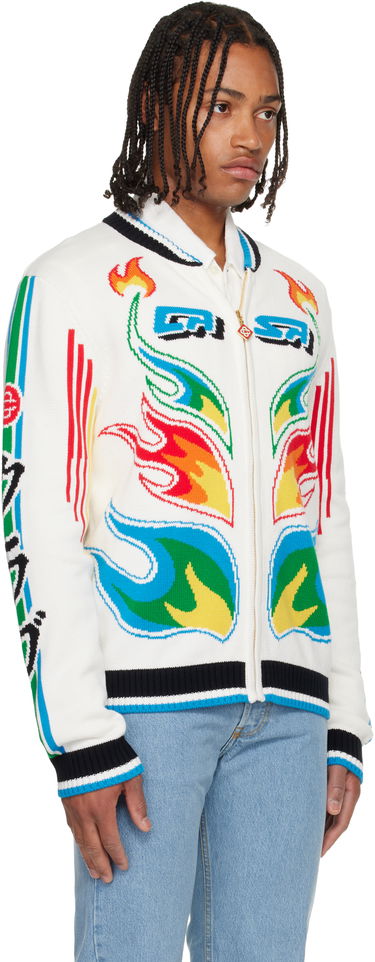 Bomber jakna Casablanca Flame Laurel Cotton Knit Casa Club Jacket Višebojno | M-AW25-KW-1100-01, 1