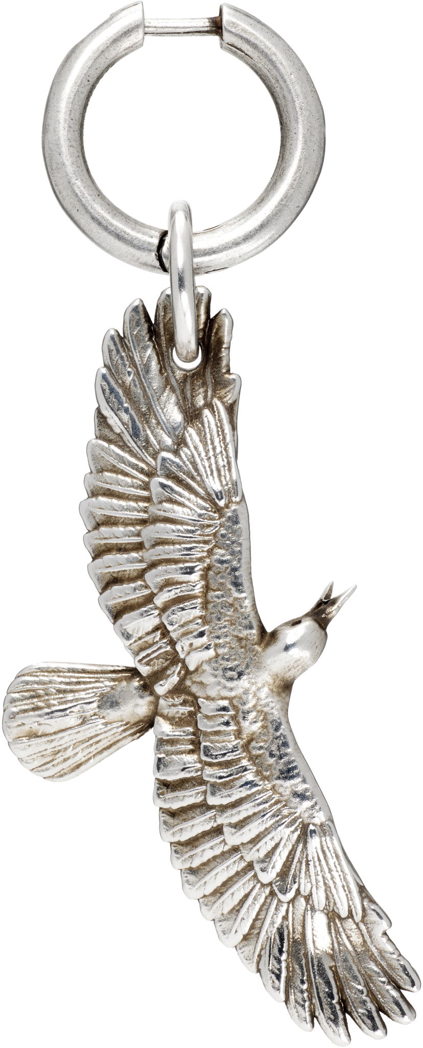 Naušnice Ann Demeulemeester Ann Demeulemeester Algot Silver-Tone Crow Charm Single Earring Metalik | B0012988-JW020-070