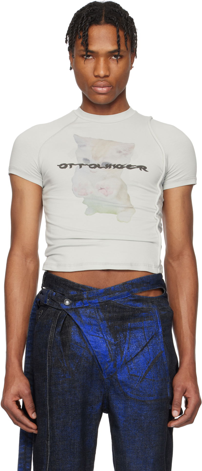 Majica kratkih rukava Ottolinger Ottolinger Deconstructed Kitten T-Shirt Siva | 115-102015-01