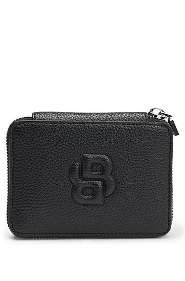 Novčanik BOSS Grained Ziparound Wallet with Double B Monogram Crna | 50542050, 0