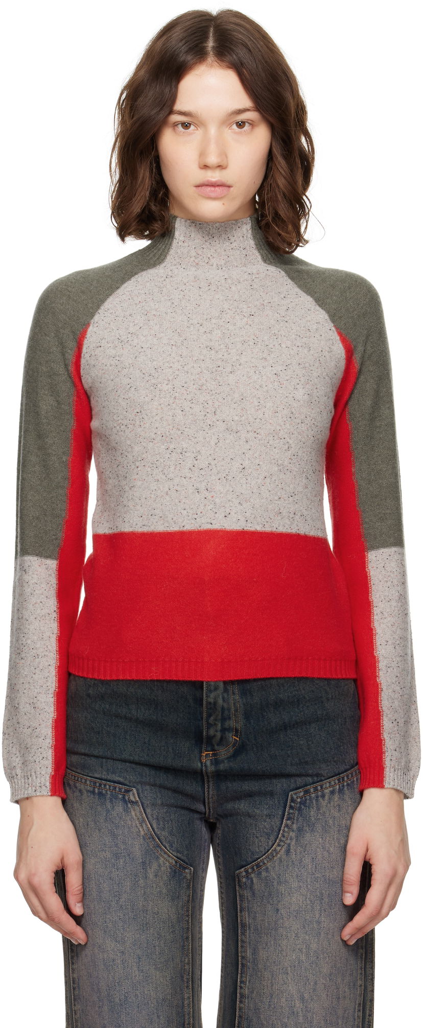 Džemper Eckhaus Latta Eckhaus Latta Racer Color-Block Turtleneck Višebojno | 8259-EL-PF25-W -
