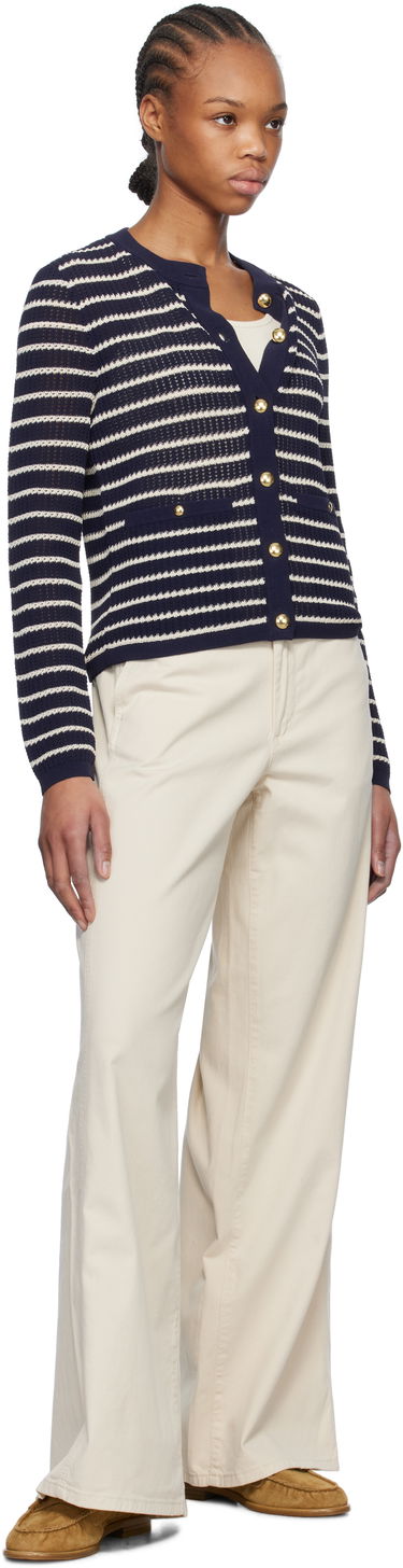 Džemper rag & bone rag & bone Viola Stripe Cardigan Tamnoplava | WAS24S042TG42, 3