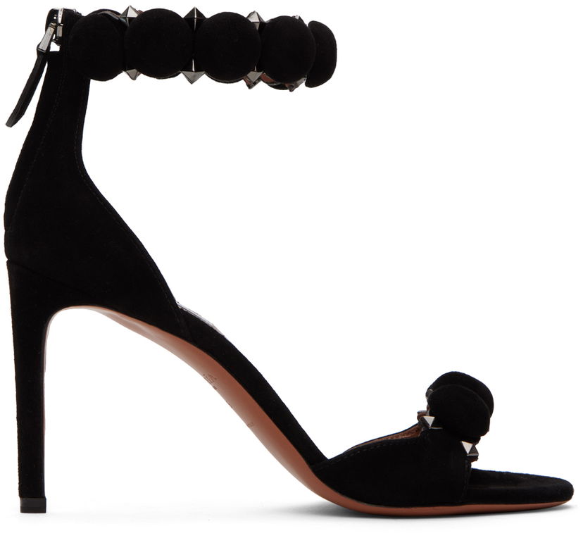 Tenisice i cipele Alaïa ALAÏA Bombe Suede Heeled Sandals Crna | AA3S770C0C16