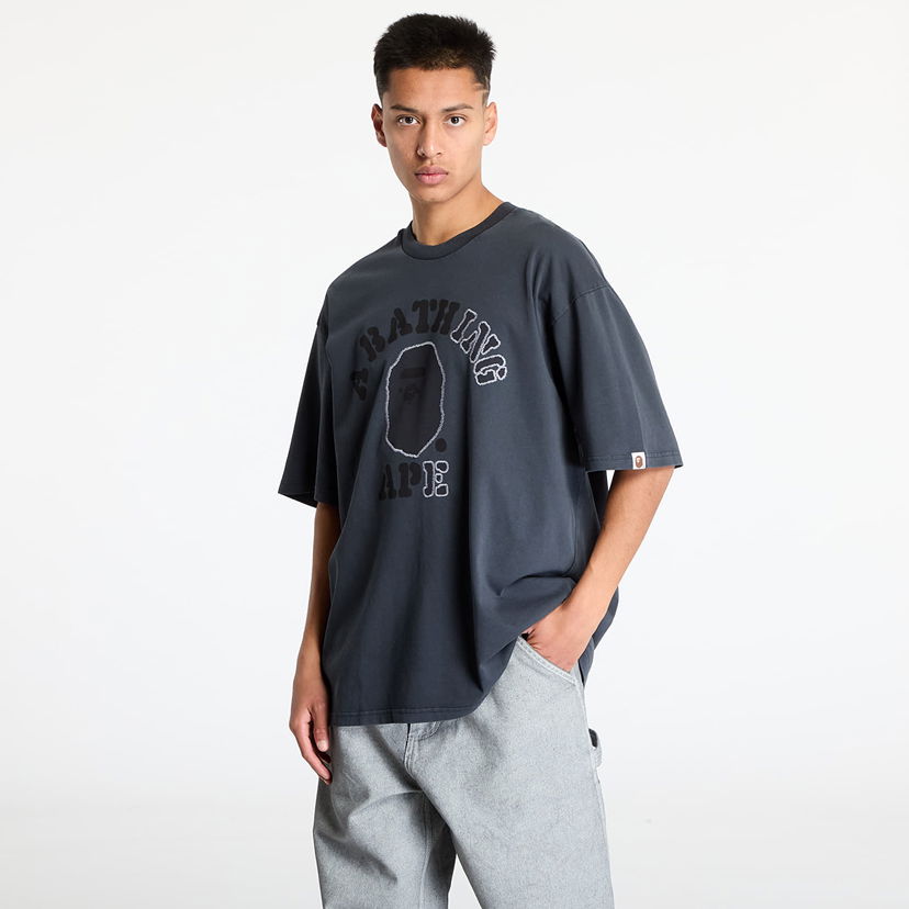 Majica kratkih rukava BAPE Garment Dye College Relaxed Fit Tee Siva | 001CSK801314M CHA