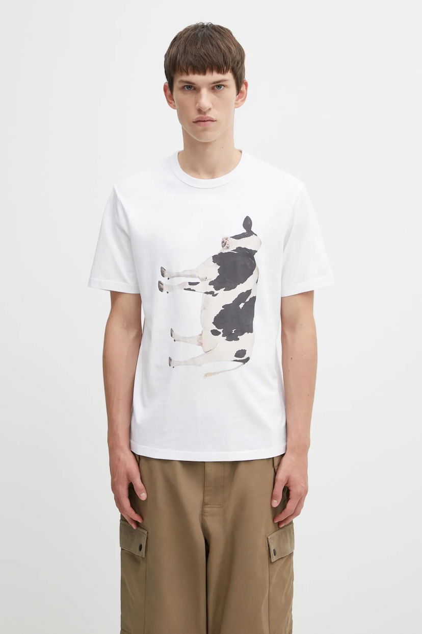 Majica kratkih rukava Barbour Barbour x Paul Smith Cow Print T-Shirt Bijela | MTS1525WH11