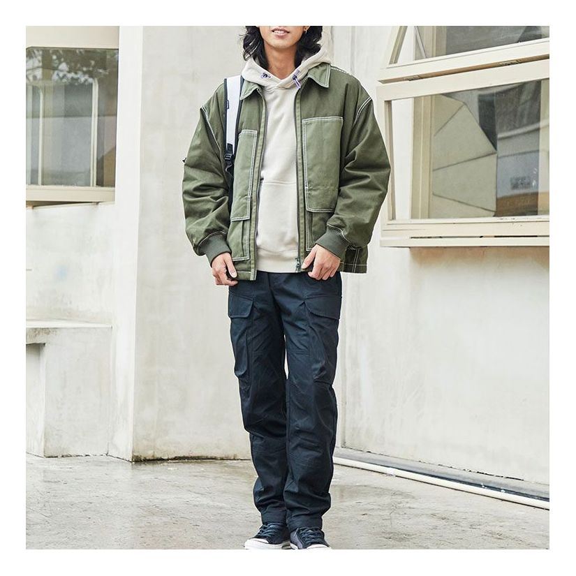 Jakna Converse Colorblock Pocket Canvas Cargo Jacket Zelena | 10022907-A01
