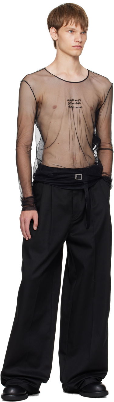 Majica kratkih rukava Ann Demeulemeester Ann Demeulemeester 'Angel Divine' Sheer Long Sleeve T-Shirt Crna | B0013163-FA585-099, 3