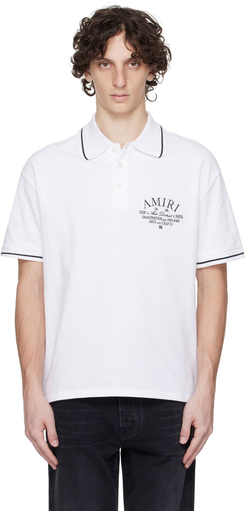 Polo majica AMIRI Amiri Arts District Polo Bijela | AMJYPO1008