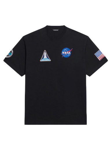 Majica kratkih rukava Balenciaga NASA Space Multi-Patch T-Shirt Crna | 651795TKVD71070