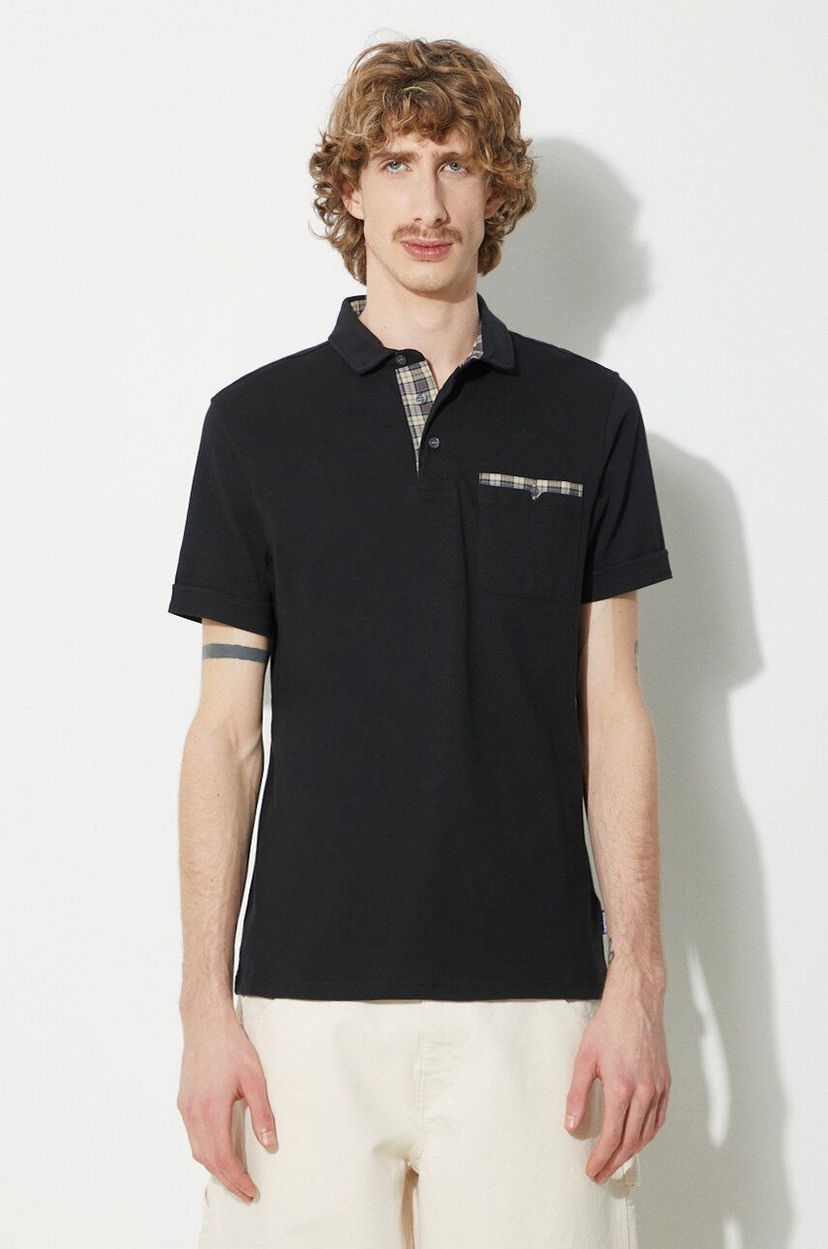 Polo majica Barbour Polo Shirt Short Sleeve Crna | MML1071