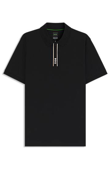 Polo majica BOSS Paddy polo shirt with striped placket and logo Crna | 50549362