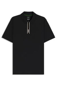 Paddy polo shirt with striped placket and logo