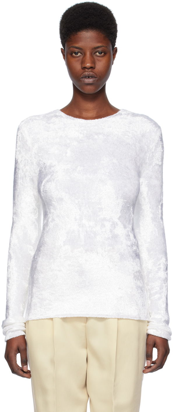 Džemper TOTEME TOTEME Slim Long Sleeve T-Shirt Bijela | 241-WRT1059-YA0026