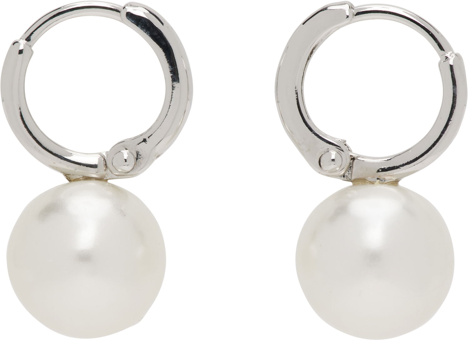 Naušnice Simone Rocha Simone Rocha Small Pearl Hoop Earrings Bijela | ERG84 0904, 0