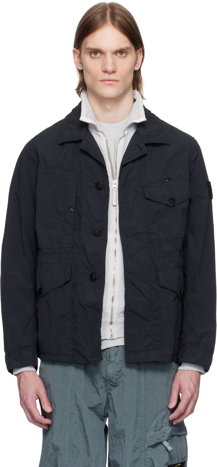 Vjetrovka Stone Island Stone Island Nylon Ghost Jacket Crna | K1S15 4100033 S00F6