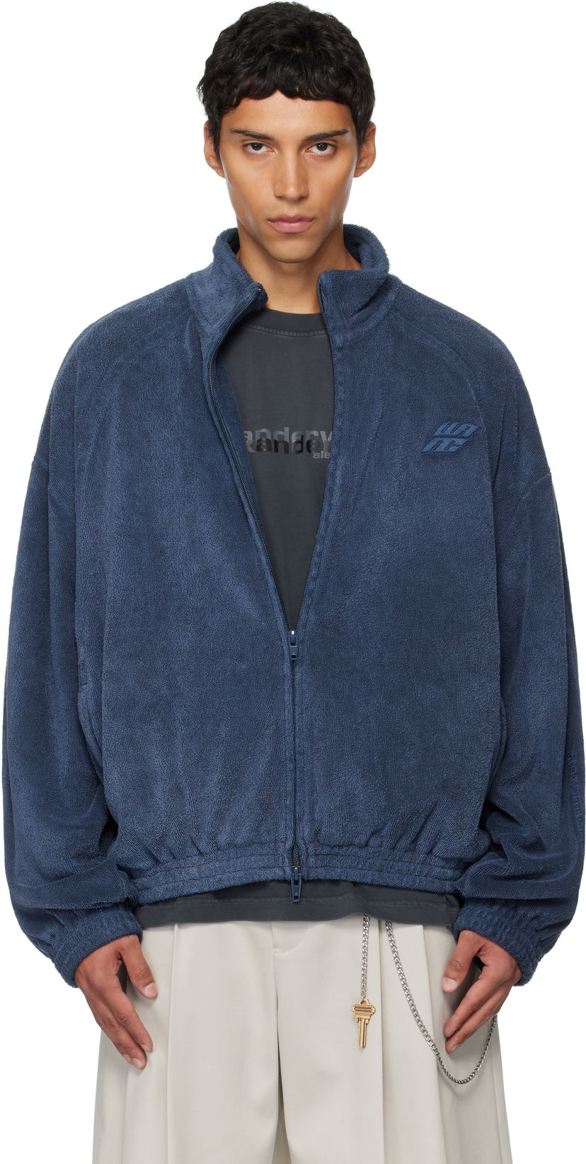 Jakna Alexander Wang Alexander Wang Relaxed Track Jacket Plava | 6CC3252062