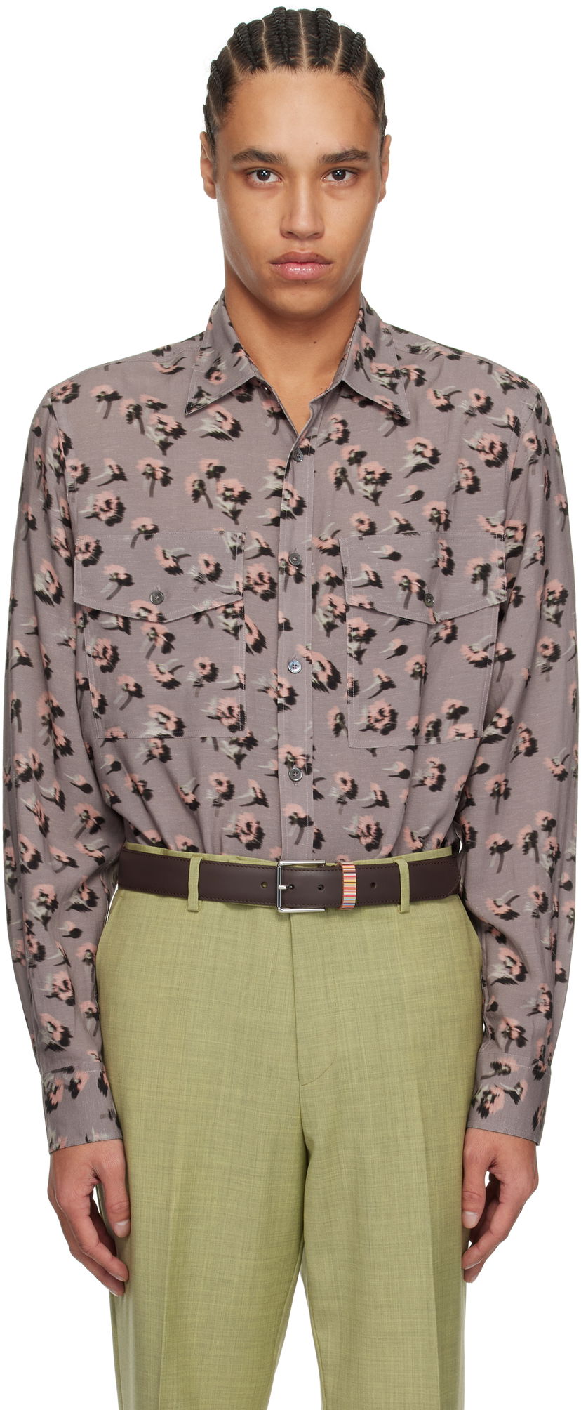 Košulja Paul Smith Paul Smith Casual Fit Floral Shirt Siva | M1R-389Z-P02577-55