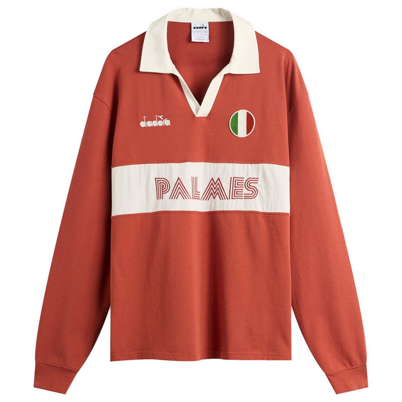 Polo majica Diadora PALMES Legacy Long Sleeve Polo with Italian Flag Patch Crvena | 502-182428-30167