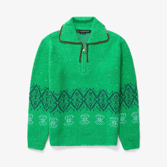 Džemper Andersson Bell Tetlin Half Zip-up Sweater Zelena | ATB1037M-GREEN, 0