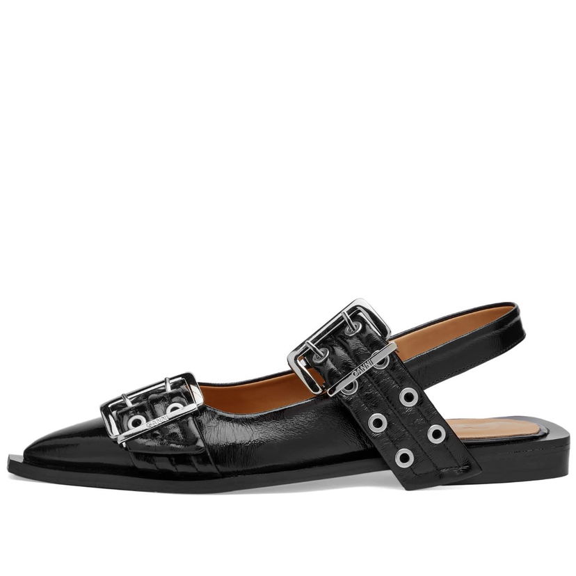 Tenisice i cipele GANNI Chunky Buckle Ballerina Crna | S2312-099