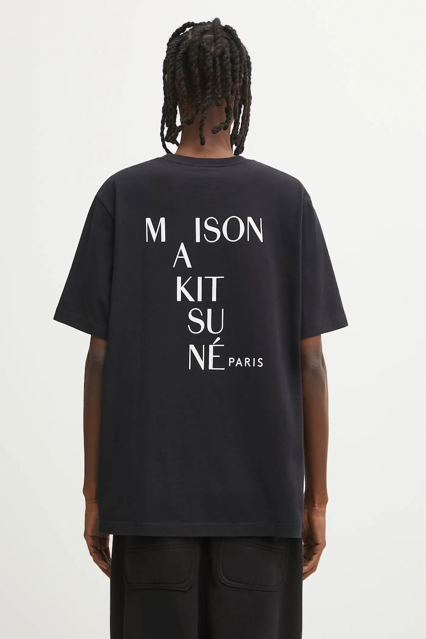 Majica kratkih rukava MAISON KITSUNÉ T-Shirt Crossword Comfort Crna | PM00112KJ7025