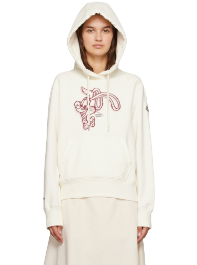 Dukserice Moncler Embroidered Hoodie Bijela | I10938G00026899WC