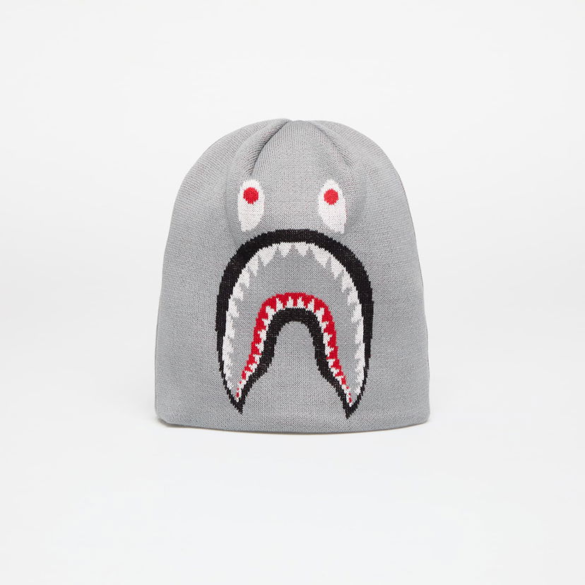 Kapica BAPE Knit Hat With Shark Graphic Siva | 001HTK701007M GRA
