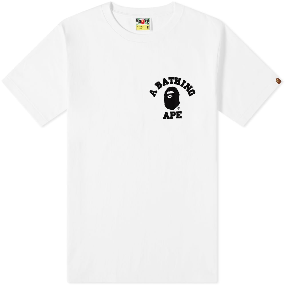 Majica kratkih rukava BAPE A Bathing Ape Bicolor College ATS Tee Bijela | 001TEI801023M-WHT, 0