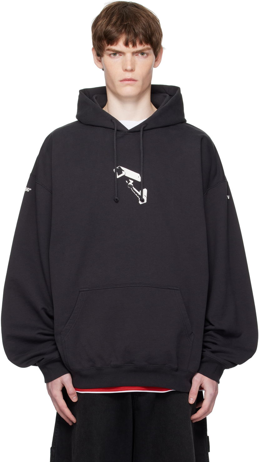 Dukserice VETEMENTS Vetements 'CCTV' Oversized Hoodie Crna | UH76HD440B